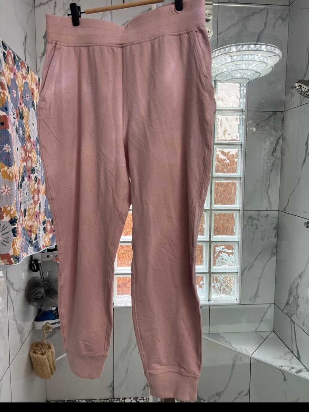 lululemon athletica Light Pink Ribbed Waist light weight jersey pants